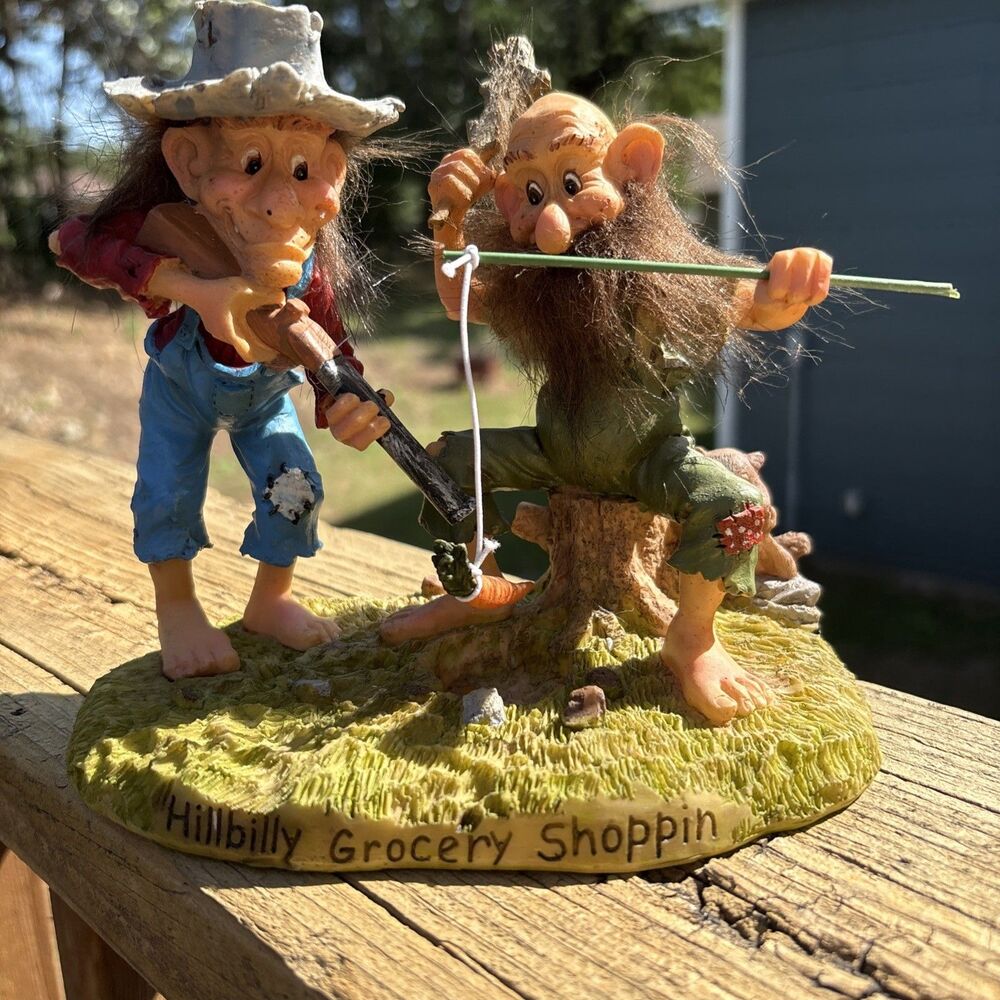 Vintage Hillbilly Holler Grocery Shopping Figurine Two Men